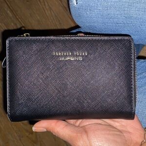 Black Wallet with Gold Accents